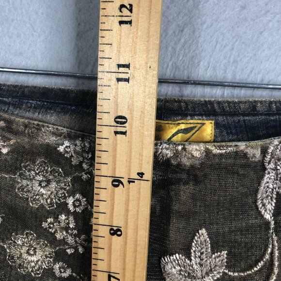 Y2K Vena Jeans Womens 4 Gray All Over Embroidery Boho Retro 70s Artsy - Picture 6 of 16
